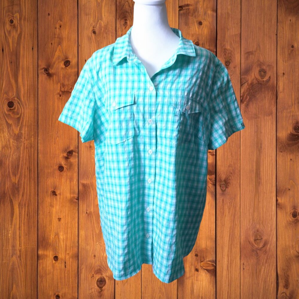 Eddie Bauer Women's 2XL Adventurer II Short Sleeve Shirt UPF 50 Lightweight